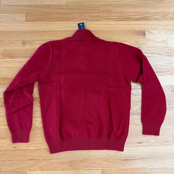 NWT U.S. Polo Assn. Womens Red Sweater Ski Sweater 1/4 Zipper Size Medium - Picture 11 of 13